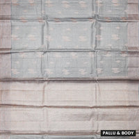 Light Gray Colour  Tussar Silk Saree