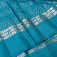 Turquoise Blue Gold Zari Yuvana Semi Soft Silk Saree