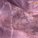 Unique Dark Onion Pink With Green Chanderi Silk Saree with Floral Design and Copper Zari Border - Thenianantham