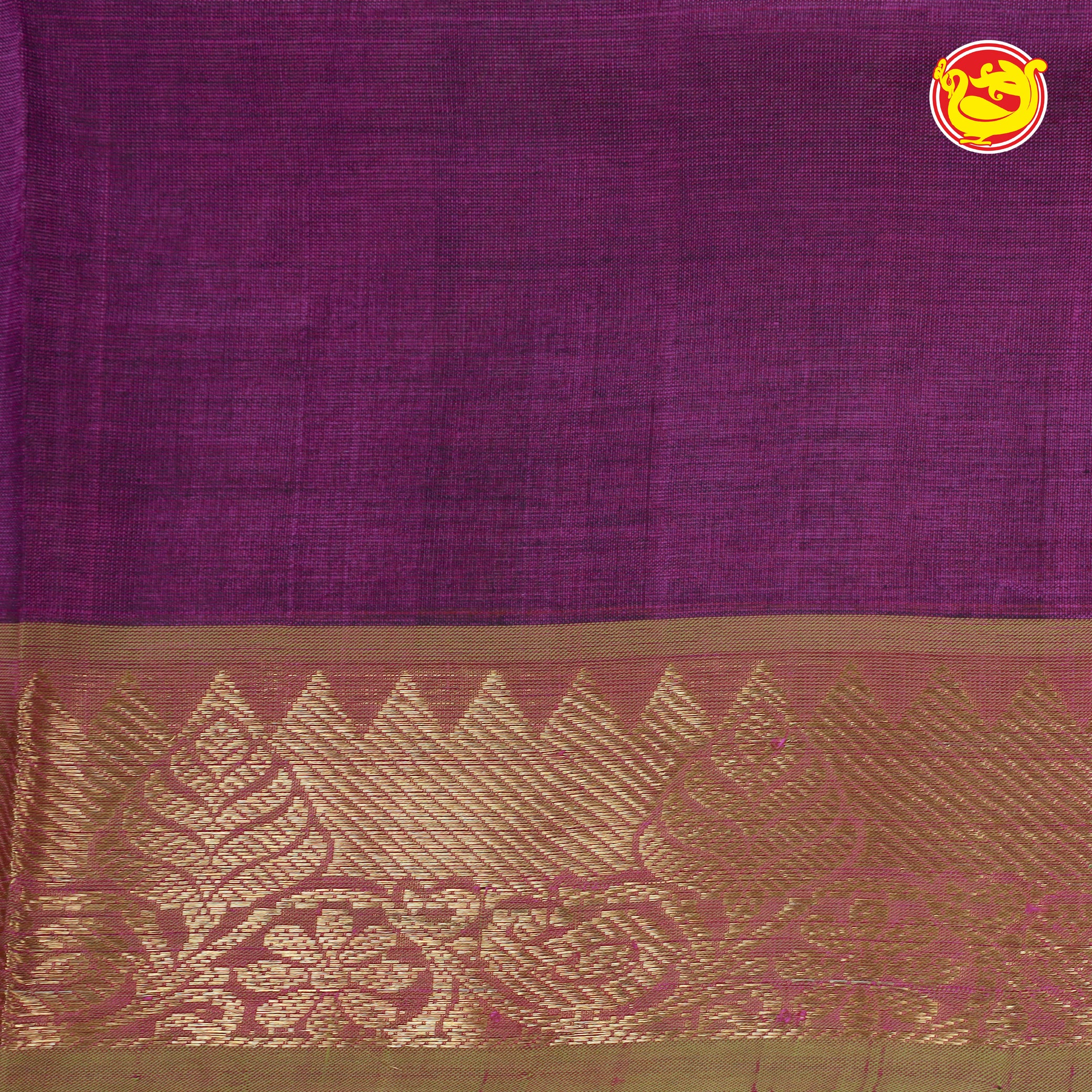 Purple with green pure silk cotton saree