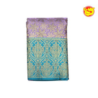 Light Lavender Wedding Silk Saree With Peacock Green Pallu - Thenianantham