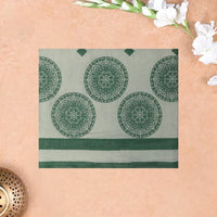White with  Green Tissue Silk Saree