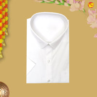 Men’s White  Cotton  Half Sleeve Shirt