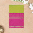 Pista Green and Magenta Soft Silk Saree