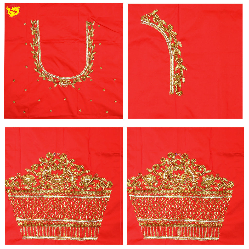 Red Bridal Aariwork Blouse