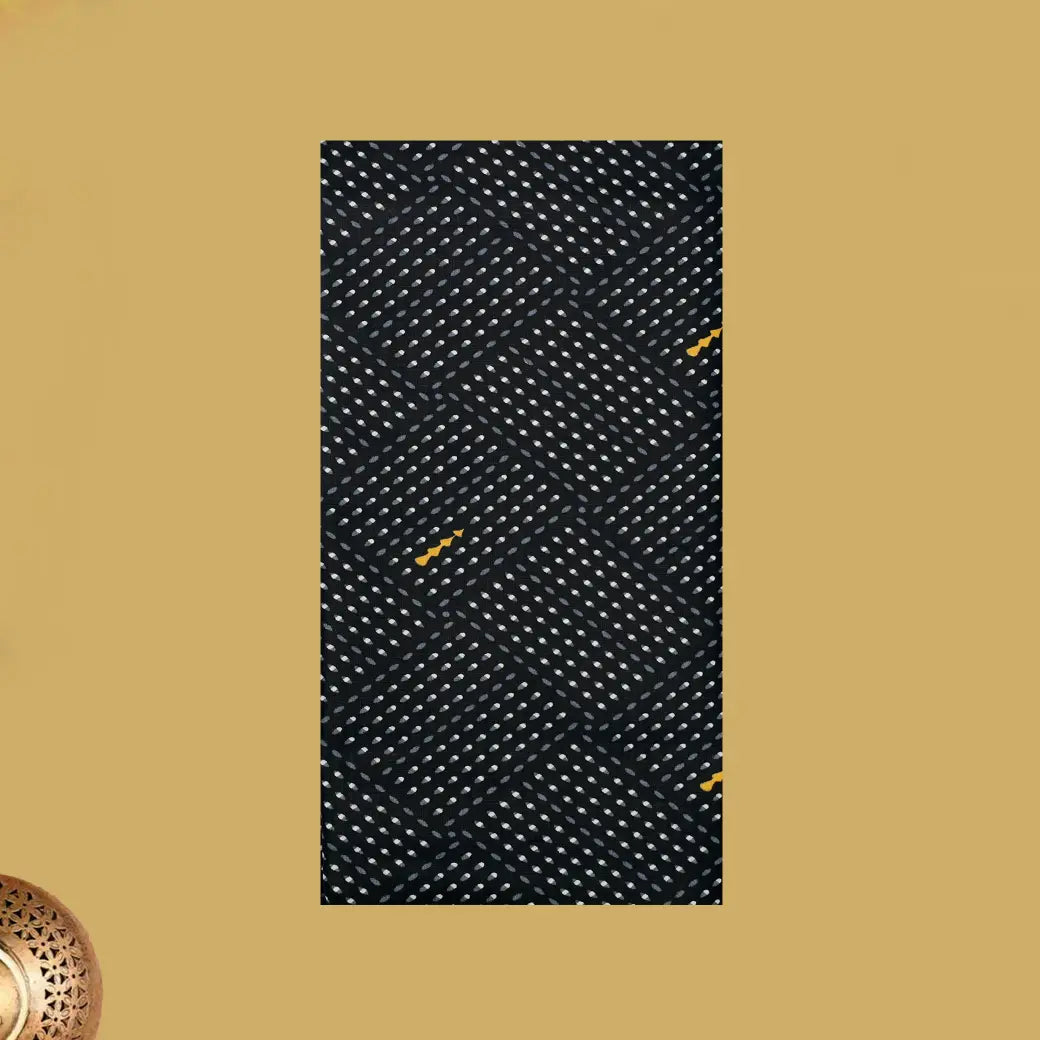 Black with Off-White flower design Cotton Printed Lungi