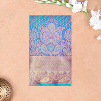 Sky Blue  pure Kanchipuram silk saree