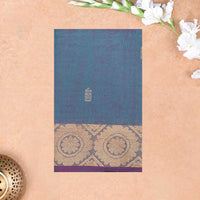 Teal and Purple With Maroon  Pure Chettinad Cotton Saree without Blouse