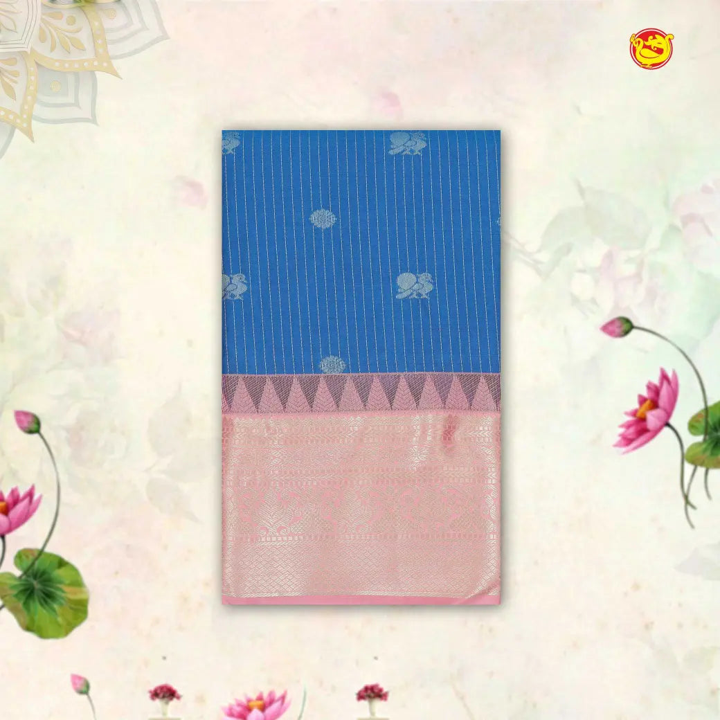 Royal Blue with Baby Pink Vairasoosi Soft Silk Saree