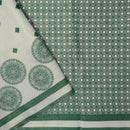 White with  Green Tissue Silk Saree
