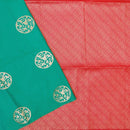 GREENwith RED Soft Silk Saree