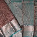 Dark Brown With Green Wedding Silk Saree