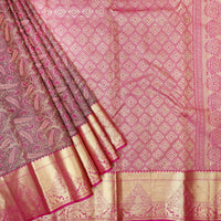 Brown With Pink pure Kanchipuram silk saree