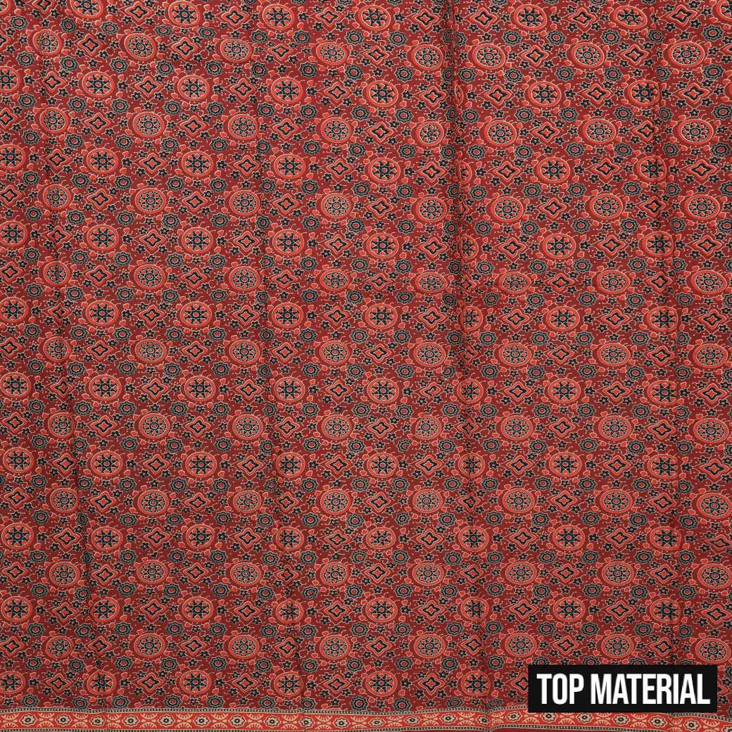 Red Ladies Cotton Chudithar Set Material
