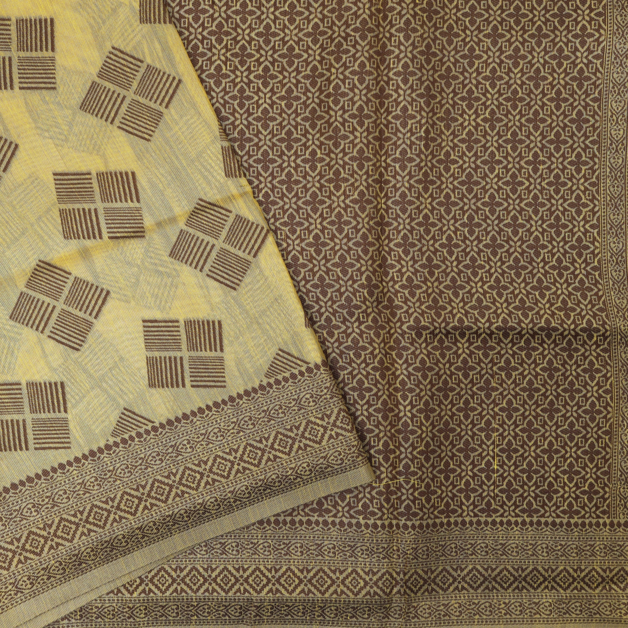 Yellow Colour Fancy Weaving Saree