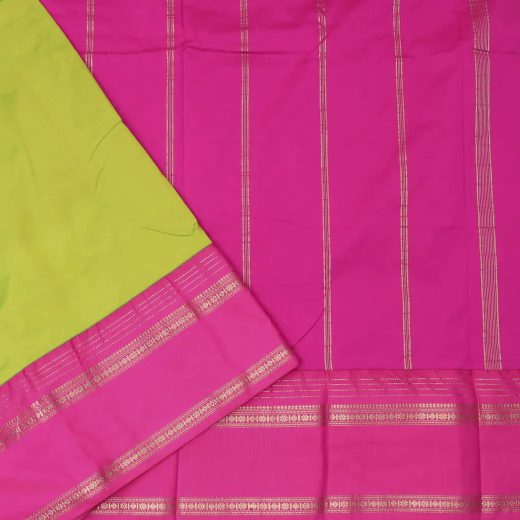 Pista Green and Magenta Soft Silk Saree