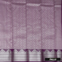 Peach With Grape Silk Cotton Saree