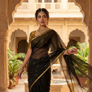 Black Colour  Mul Mul Cotton Saree