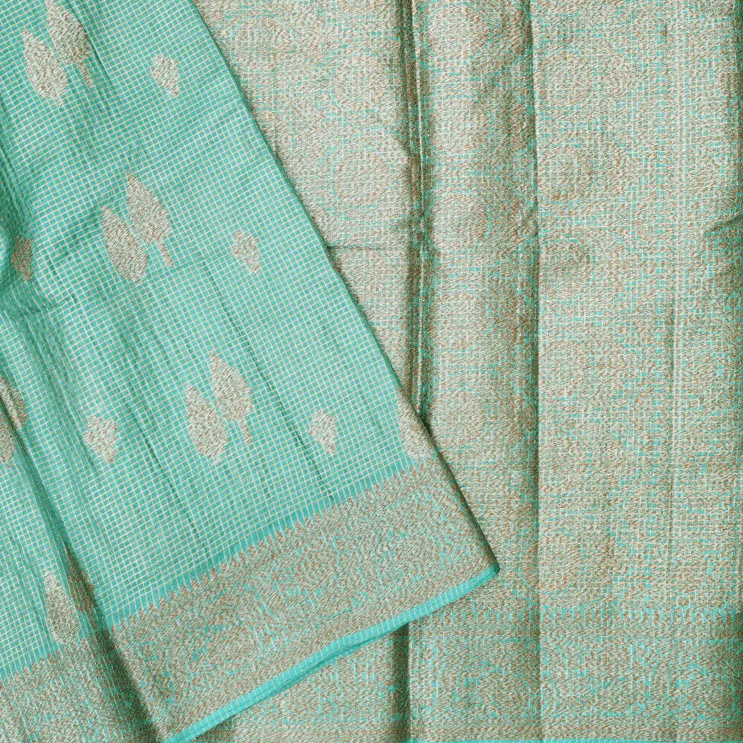 Mint Green Colour  Tussar Silk Saree