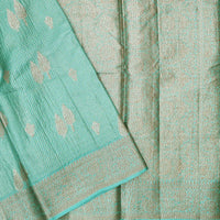 Mint Green Colour  Tussar Silk Saree