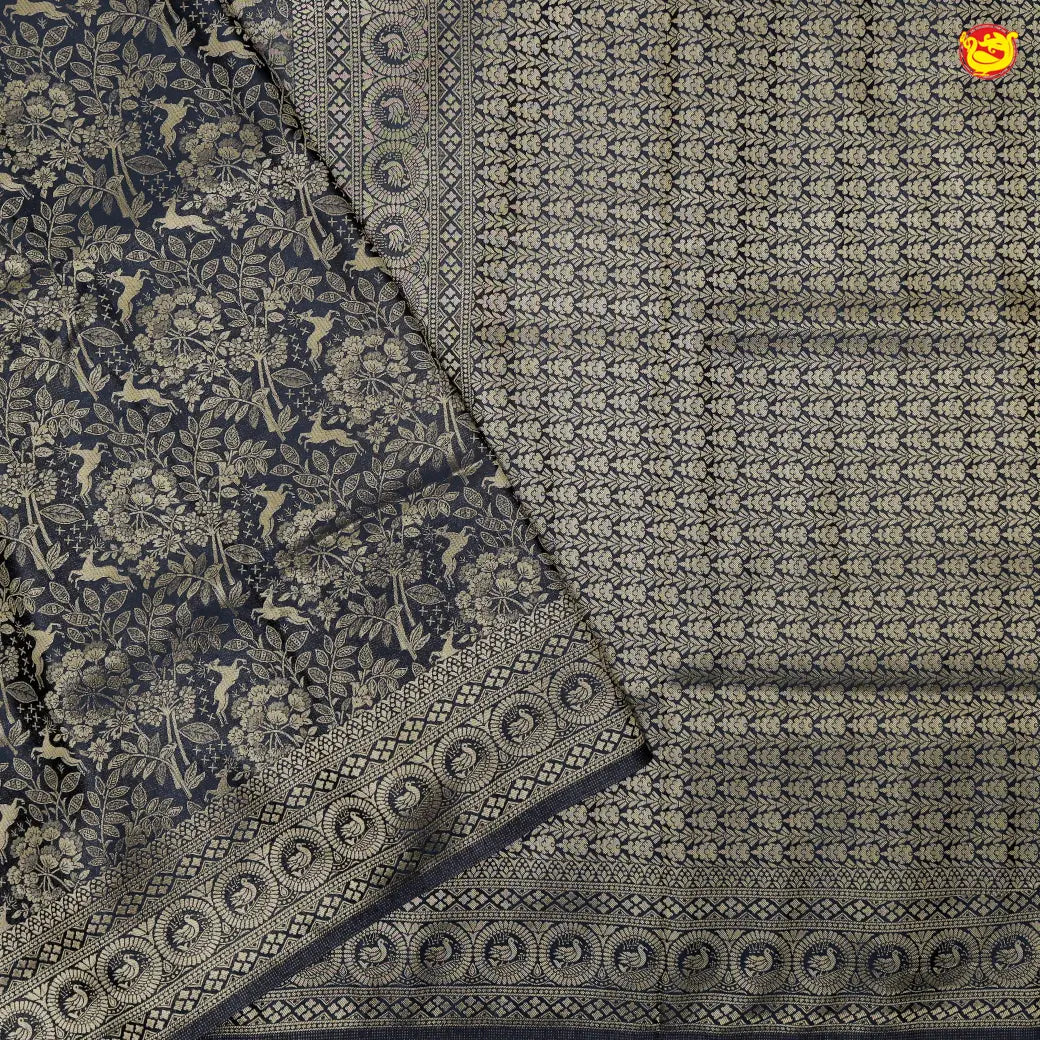 Black Colour Banarasi Saree with Woven Designs
