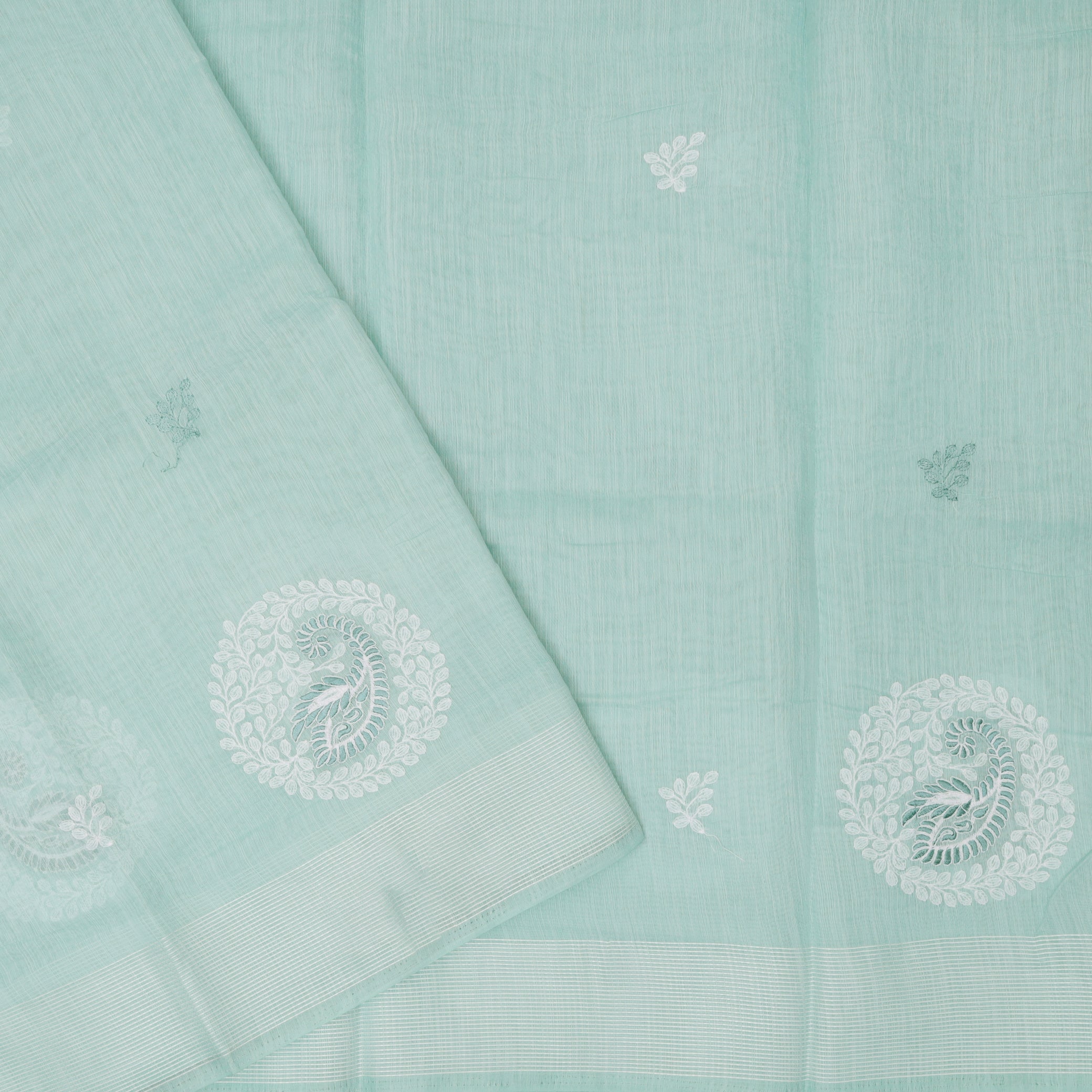 Light Blue Color Linen Cotton Saree