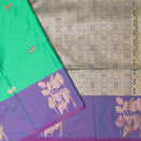 Green with Purple Soft Silk Saree