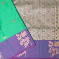 Green with Purple Soft Silk Saree