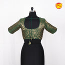 Bottle Green with Gold Zari Cotton Silk Readymade Blouse - Thenianantham