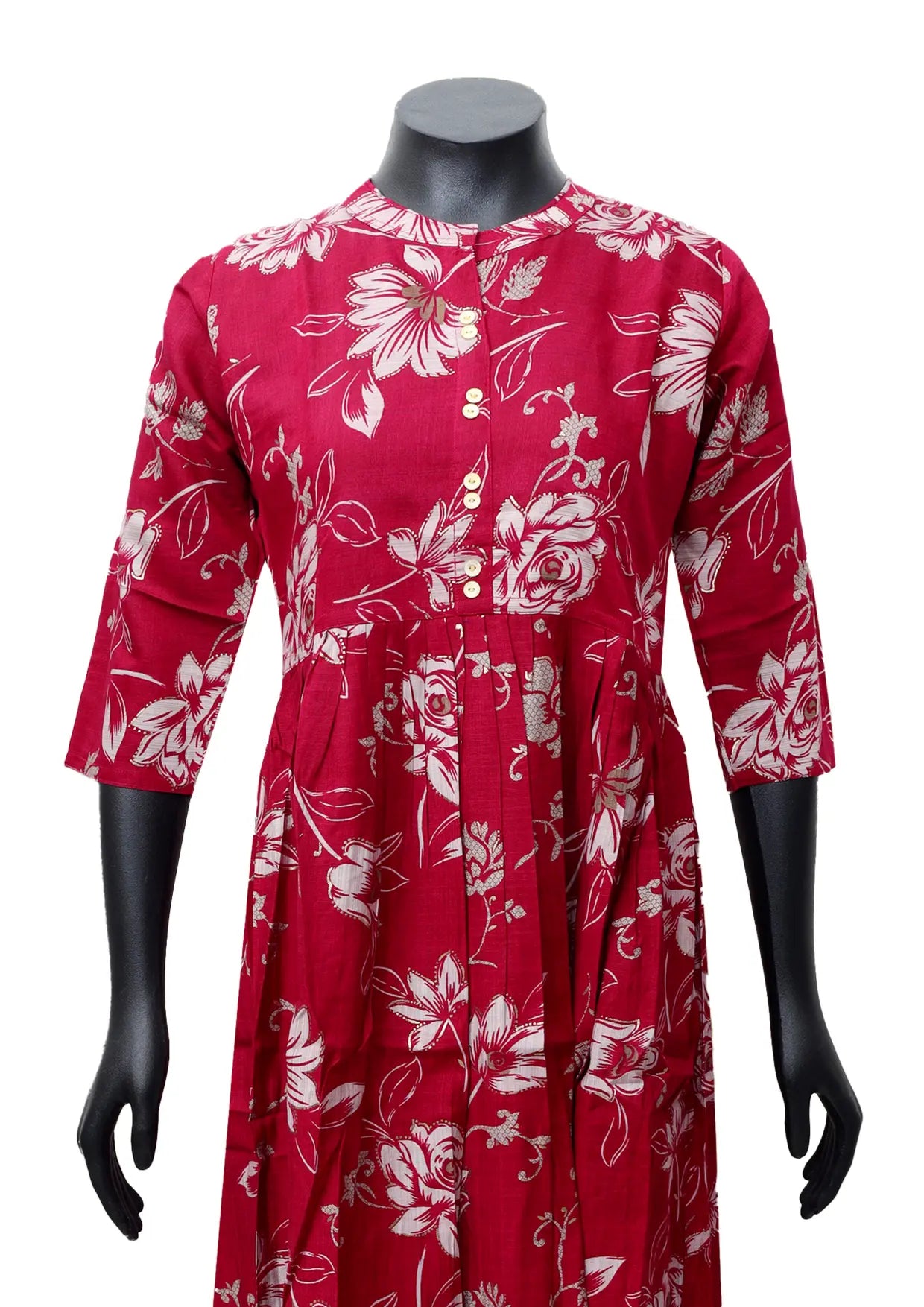 Red Printed Ladies Branded Readymade Long Top
