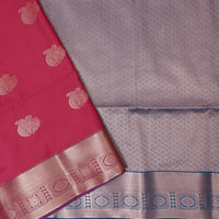 Red with Teal Blue Soft Silk Saree