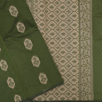 Moss green With Sandal Zari  Silk Cotton Saree