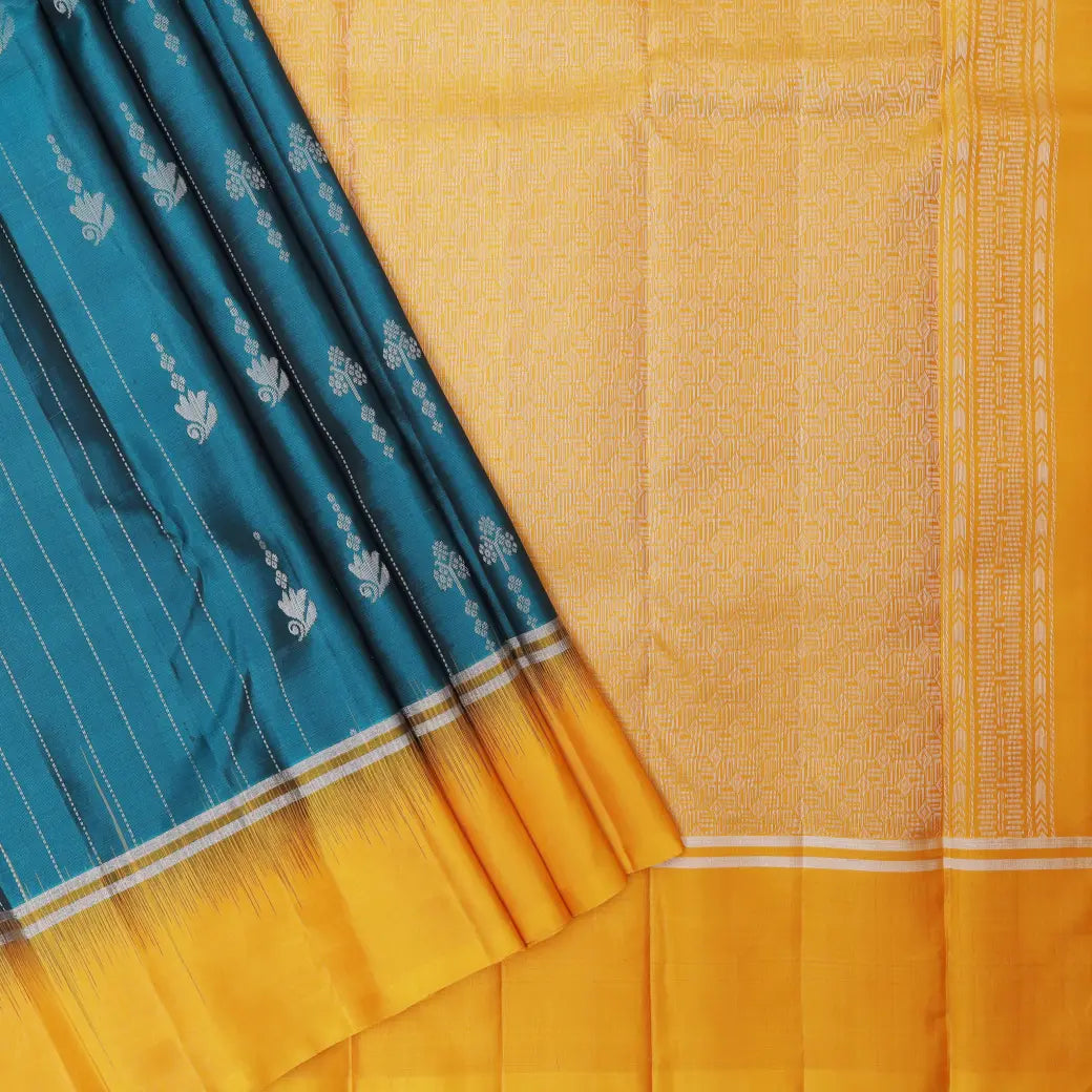 Green with Yellow Soft Silk Saree