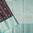 Dark Brown With  Teal Green Gold Zari Yuvana Semi Soft Silk Saree