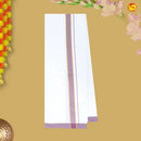 Dark Violet Colour Readymade Shirt And Matching Border Dhoti Set for Men