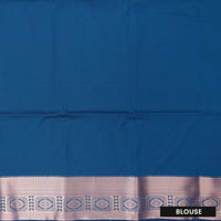 Red with Teal Blue Soft Silk Saree