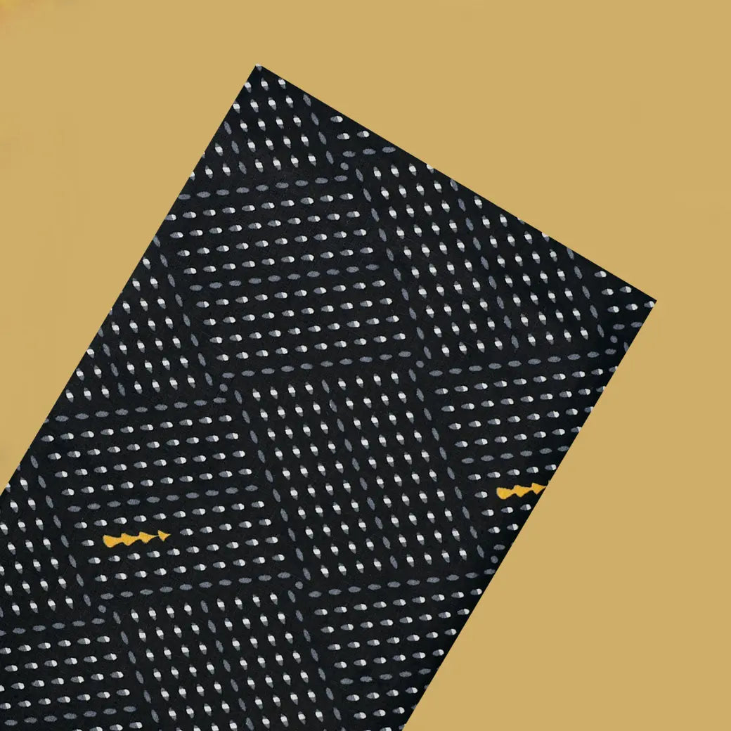 Black with Off-White flower design Cotton Printed Lungi