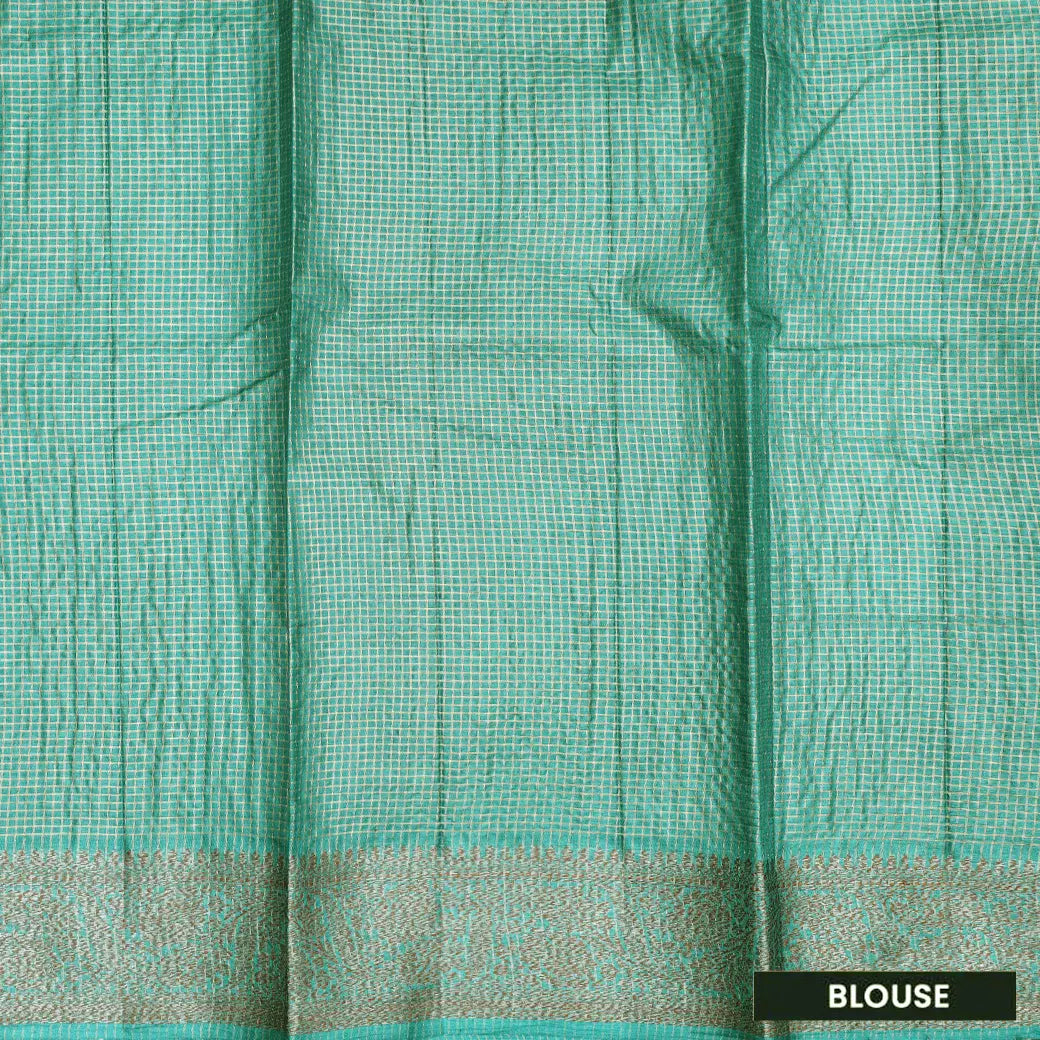 Mint Green Colour  Tussar Silk Saree