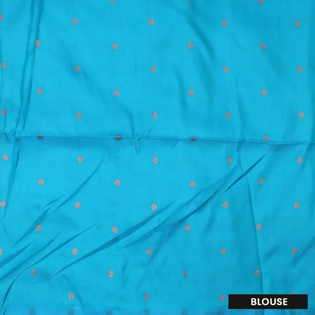 Teal blue and green Soft Silk Saree