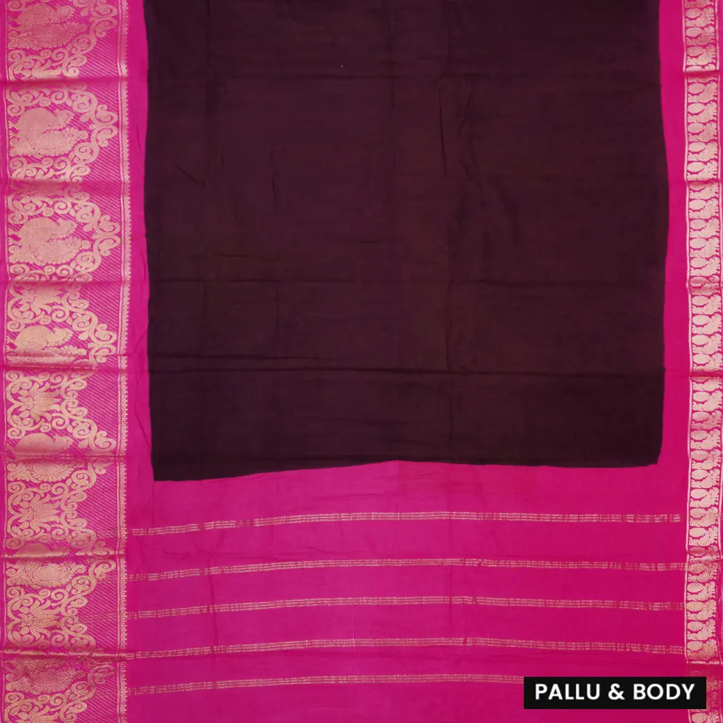 Dark purple with magenta Sungudi Cotton Saree without Blouse