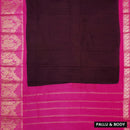 Dark purple with magenta Sungudi Cotton Saree without Blouse