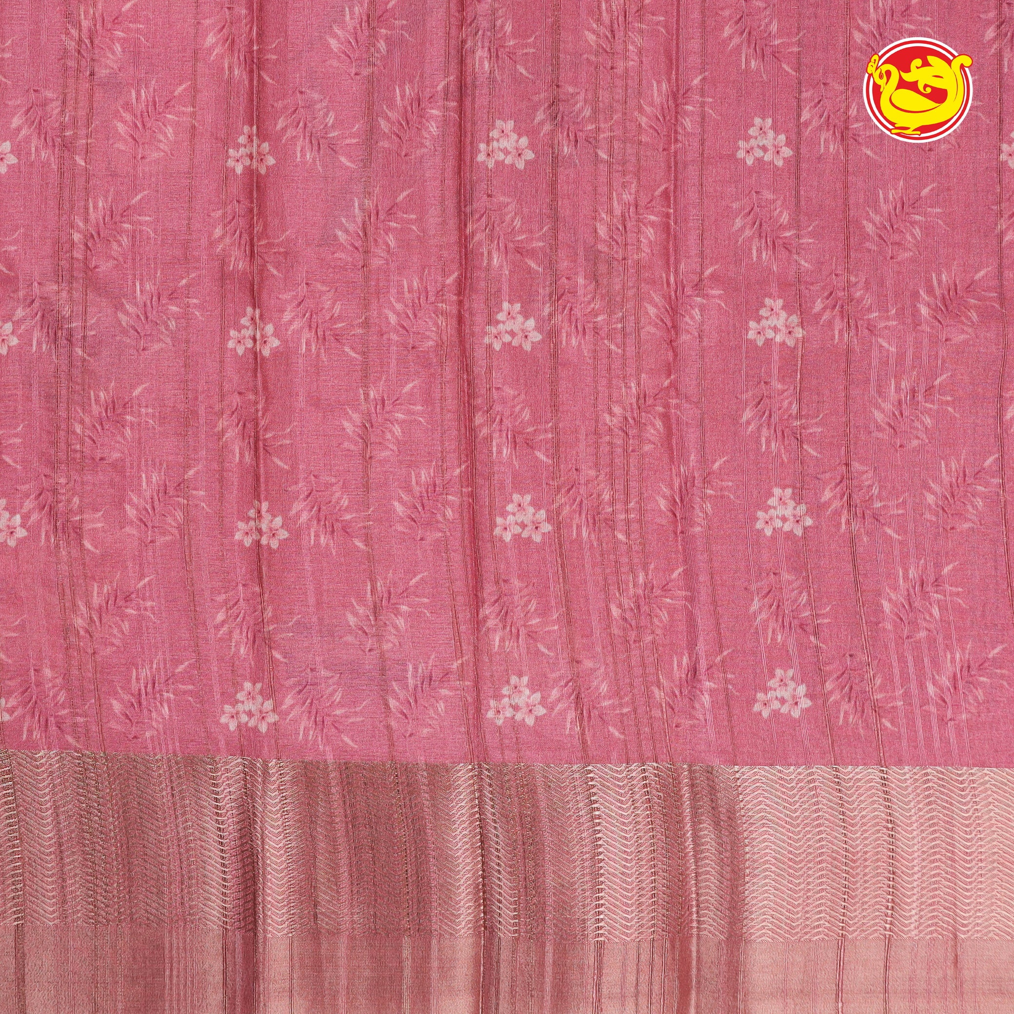 Light pink art tussar saree with digital prints