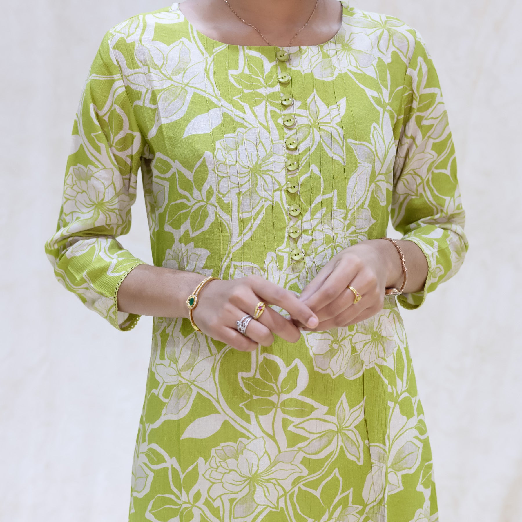 Vennila- Pista Green With White Ladies Branded Umbrella Top Readymade