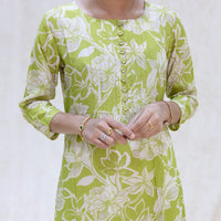 Vennila- Pista Green With White Ladies Branded Umbrella Top Readymade