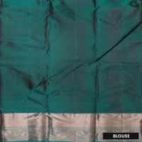 Dark Brown With Green Wedding Silk Saree