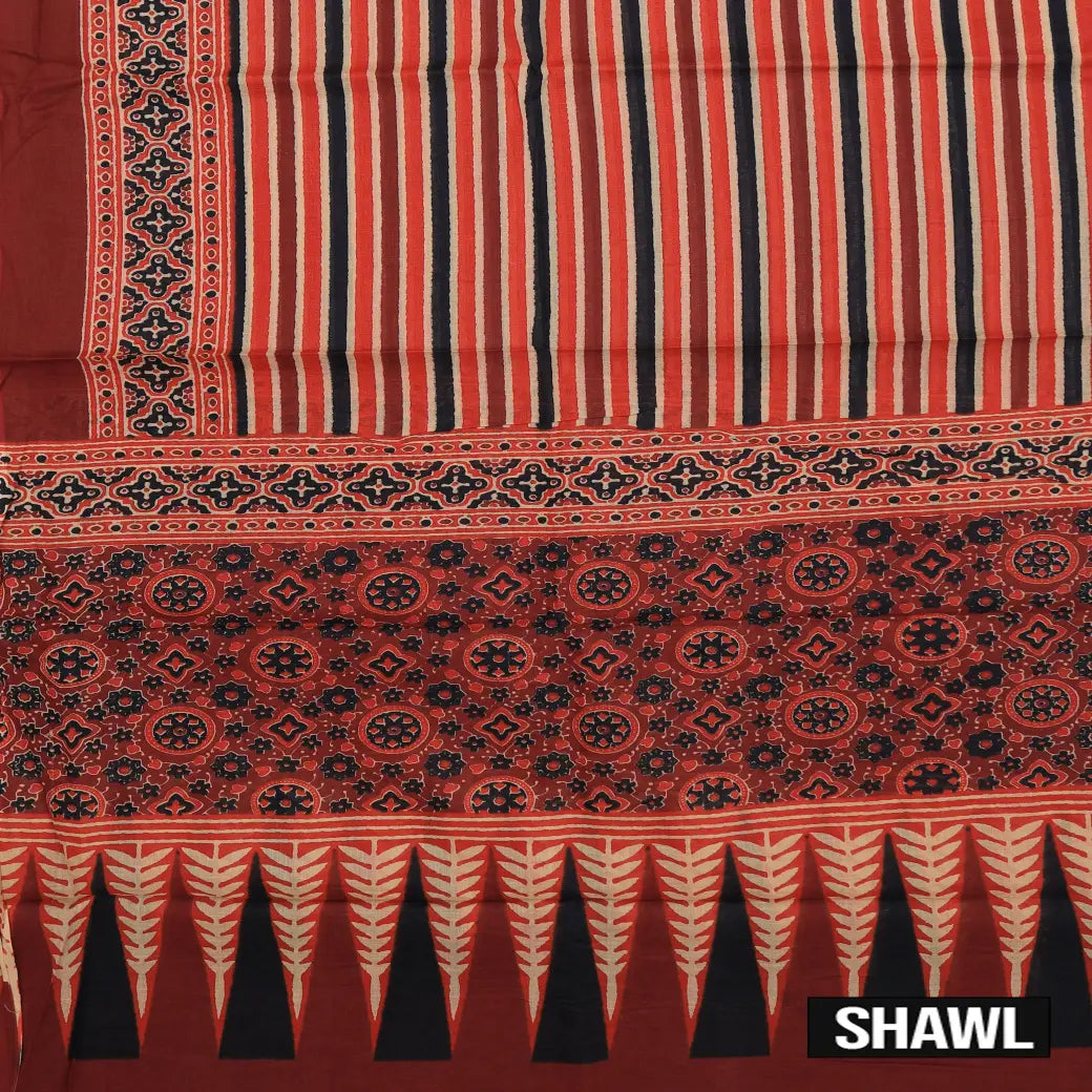 Red Ladies Cotton Chudithar Set Material