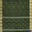 Moss Green Pure Cotton Saree without Blous