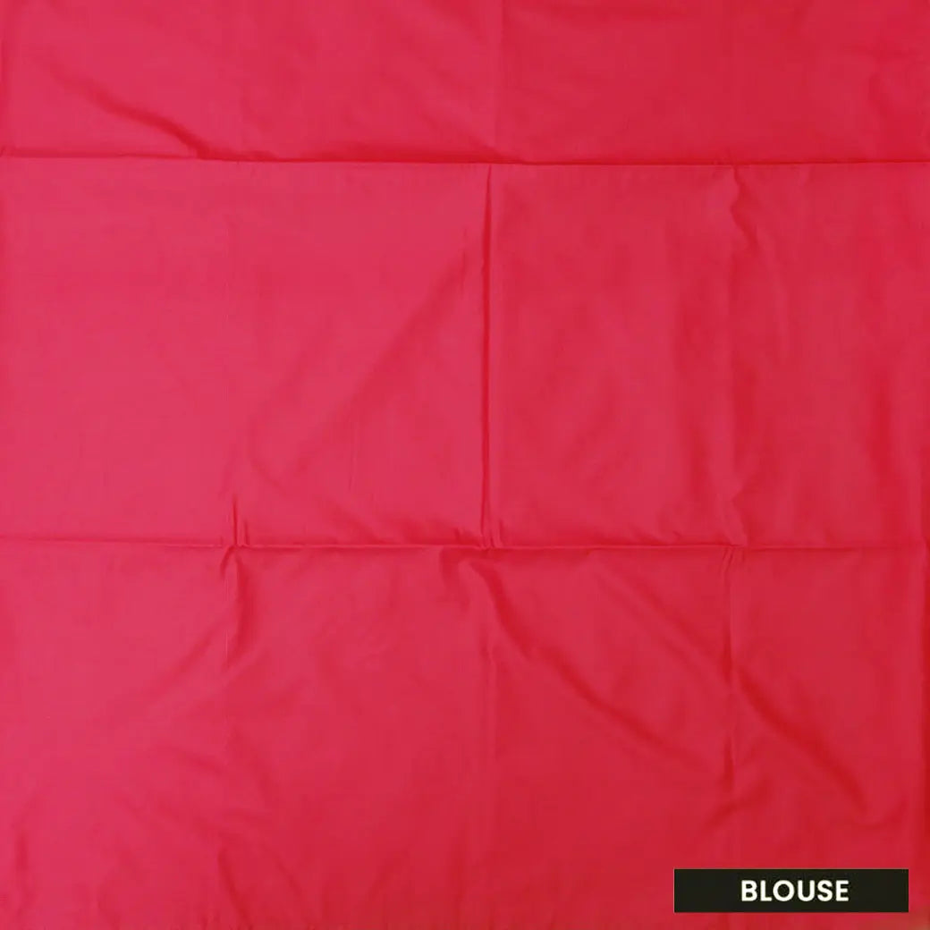 GREENwith RED Soft Silk Saree