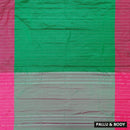 Green With Pink Arani Silk Saree