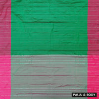 Green With Pink Arani Silk Saree